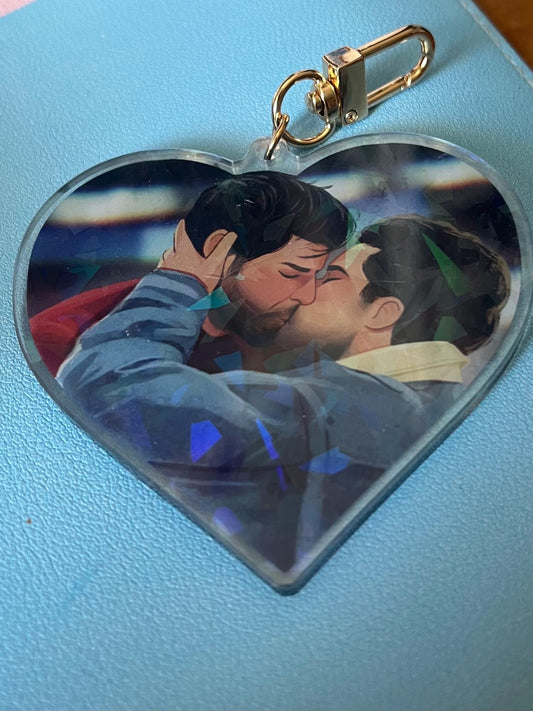 Heated Rivalry Scott and Kip Kiss Keyring