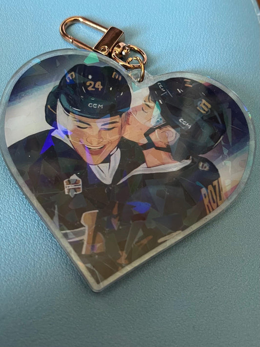 Heated Rivalry Ilya and Shane Kiss Keyring