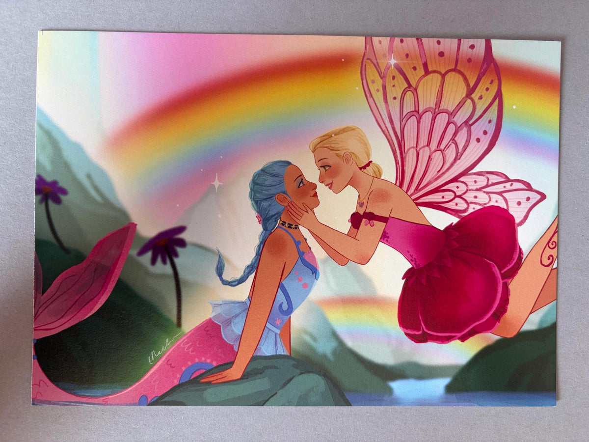 Fairytopia Mermaidia Elena and Nori Barbie A5 Art Print