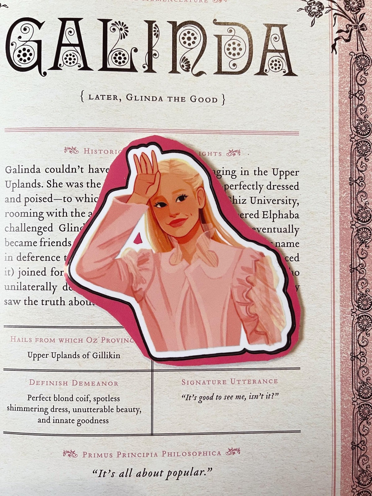Galinda Wicked Character Stickers
