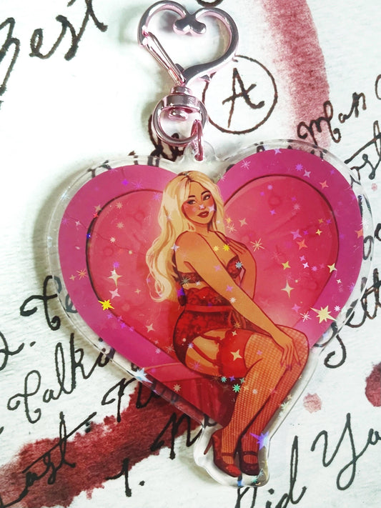 Sabrina Carpenter - Bed Chem - Star Pattern Holographic Acrylic Keychain