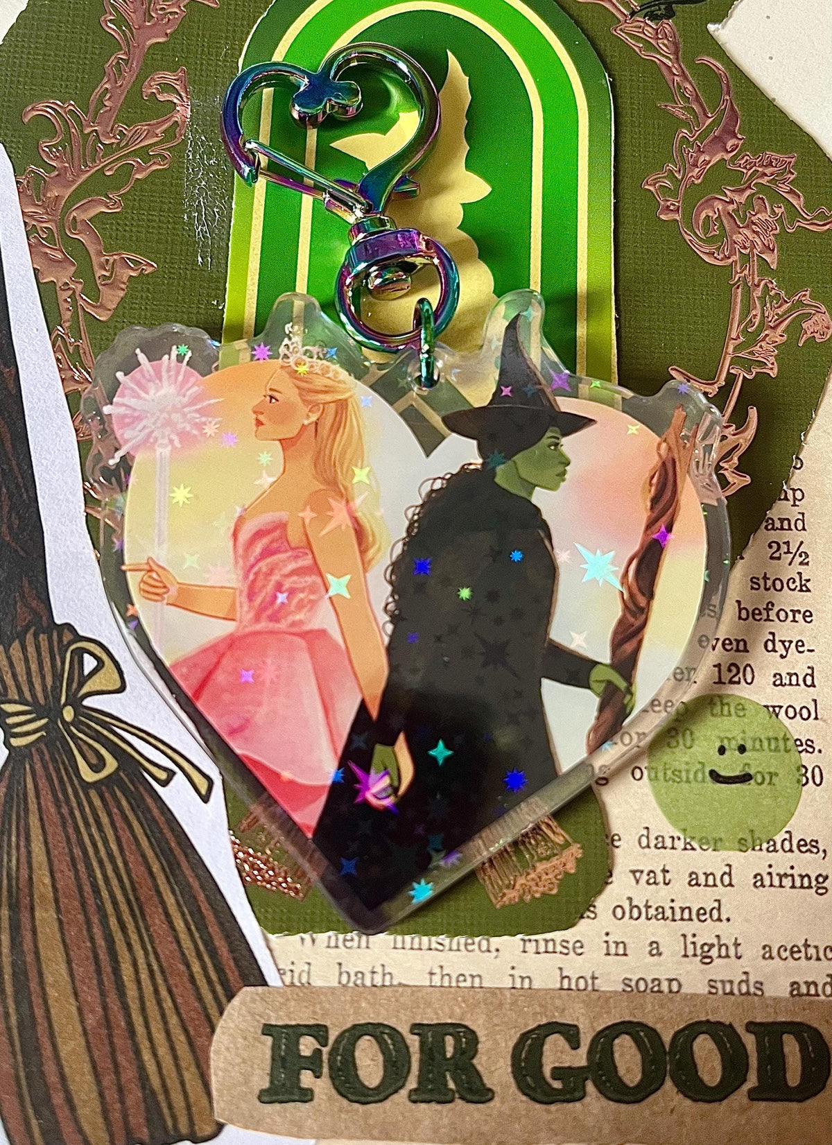 Elphaba and Glinda - Wicked - Star Pattern Holographic Acrylic Keychain