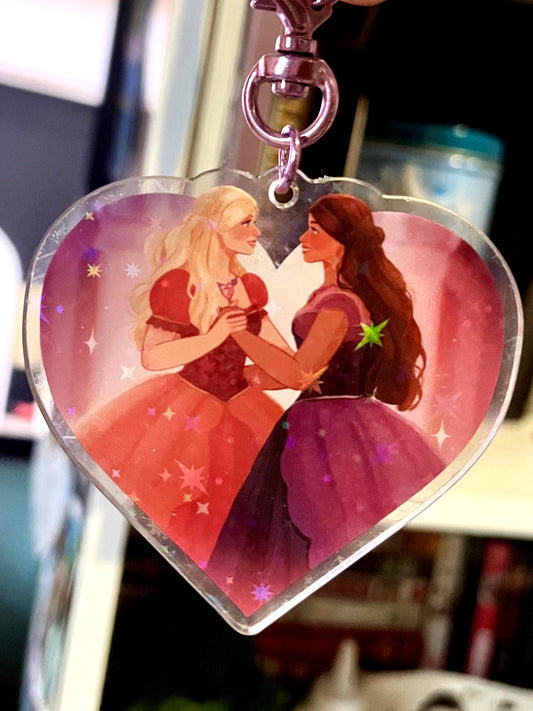 Diamond Castle Alexa and Liana Barbie Holographic Keyring