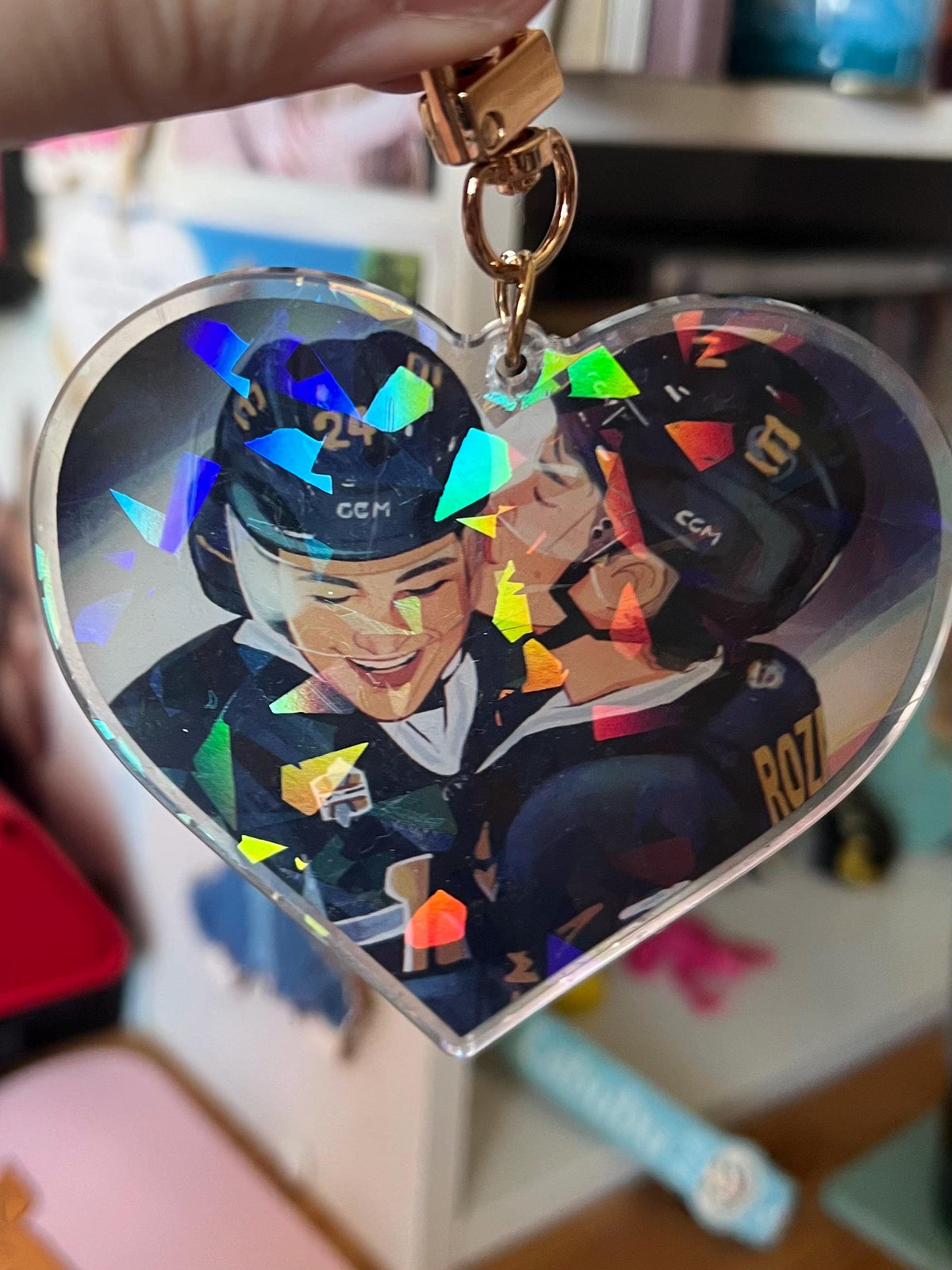 Heated Rivalry Ilya and Shane Kiss Keyring