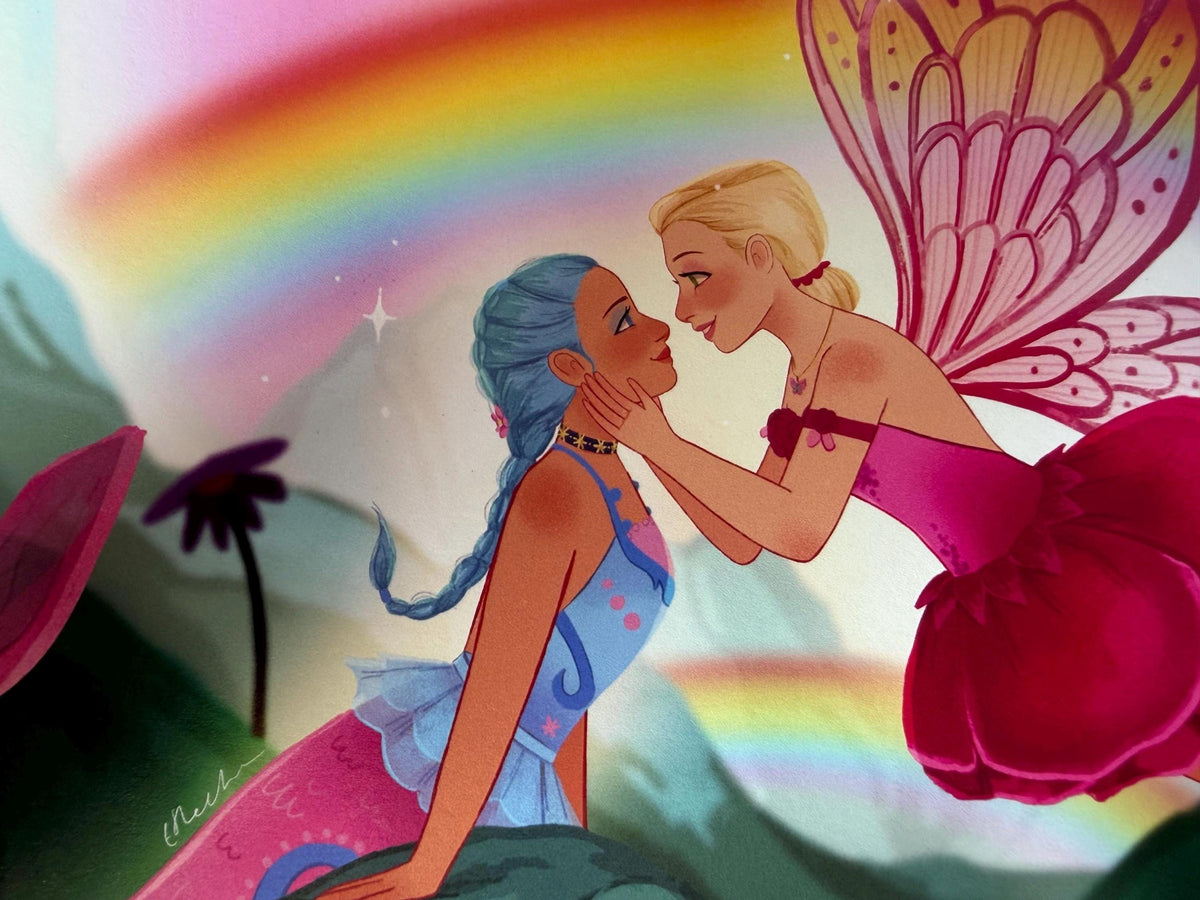 Fairytopia Mermaidia Elena and Nori Barbie A5 Art Print