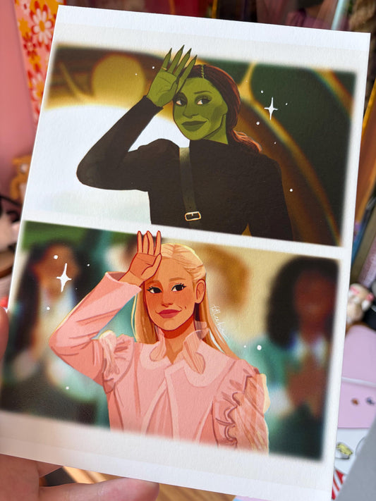 Elphaba and Glinda Wave A5 Art Print