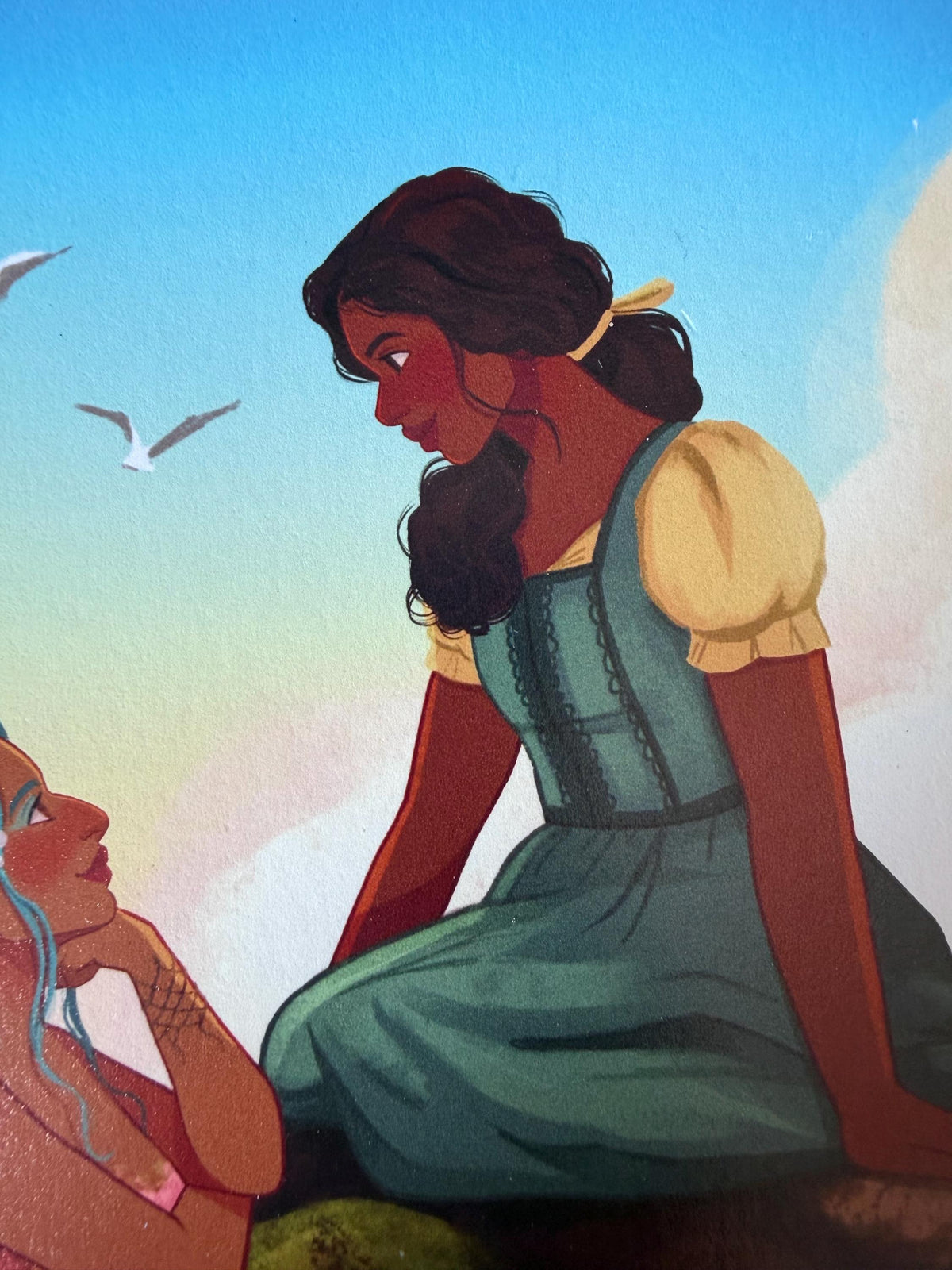 Mermaid and Human Girl A5 Art Print Sapphic lovers