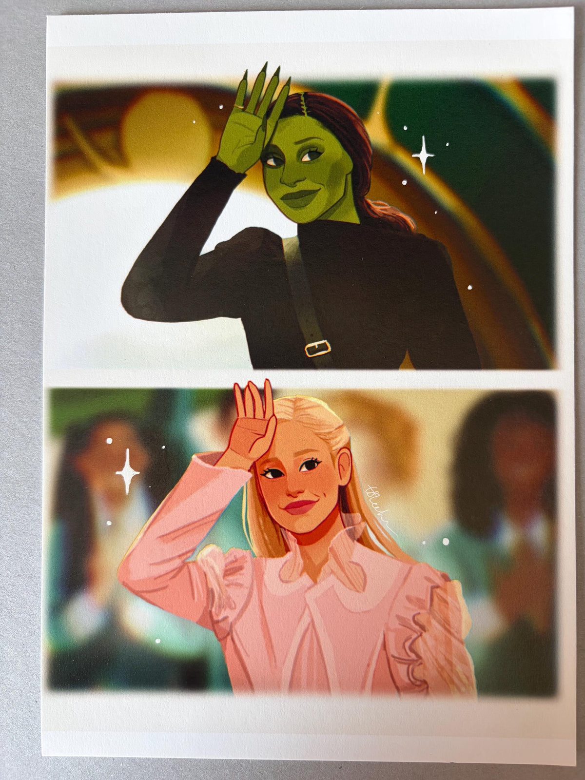 Elphaba and Glinda Wave A5 Art Print